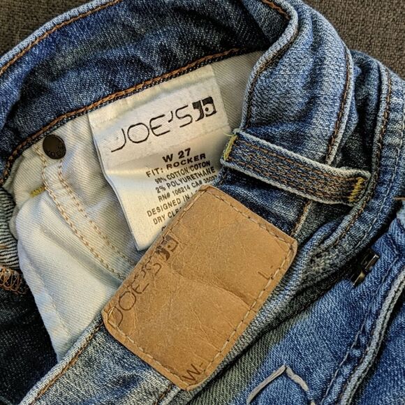 Joe's Jeans Bootcut Flare Button Pocket Denim Distressed Rocker Fit - Size 27 - Picture 4 of 5